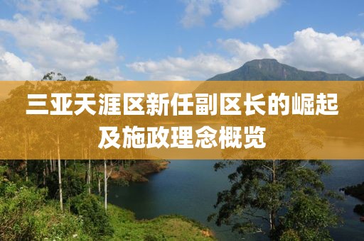 三亚天涯区新任副区长的崛起及施政理念概览