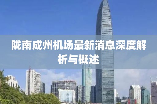 陇南成州机场最新消息深度解析与概述
