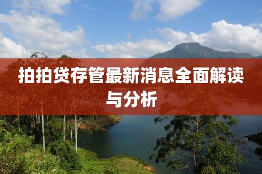 拍拍贷存管最新消息全面解读与分析