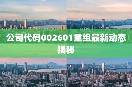 公司代码002601重组最新动态揭秘