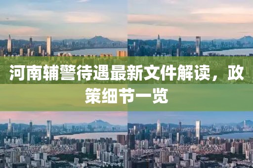 河南辅警待遇最新文件解读，政策细节一览