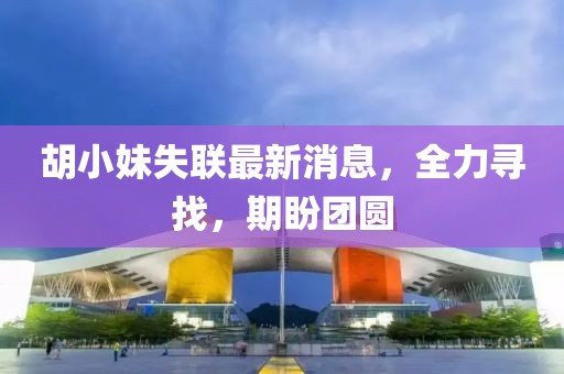 胡小妹失联最新消息，全力寻找，期盼团圆