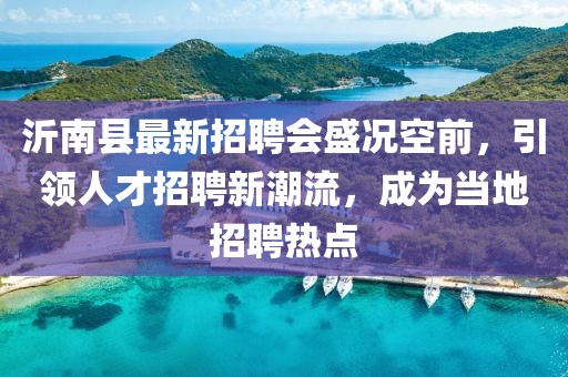 沂南县最新招聘会盛况空前，引领人才招聘新潮流，成为当地招聘热点