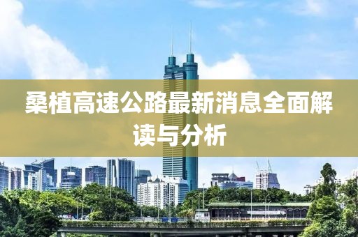 桑植高速公路最新消息全面解读与分析