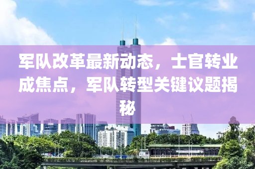 军队改革最新动态，士官转业成焦点，军队转型关键议题揭秘