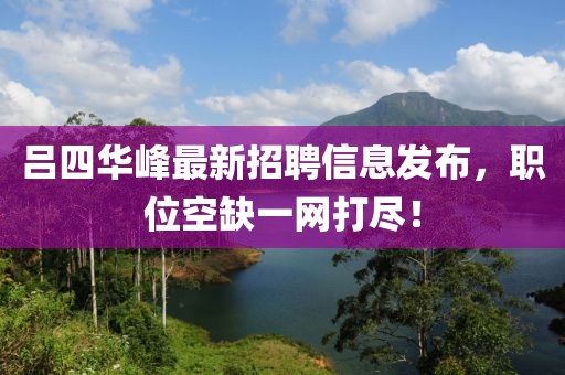 吕四华峰最新招聘信息发布，职位空缺一网打尽！