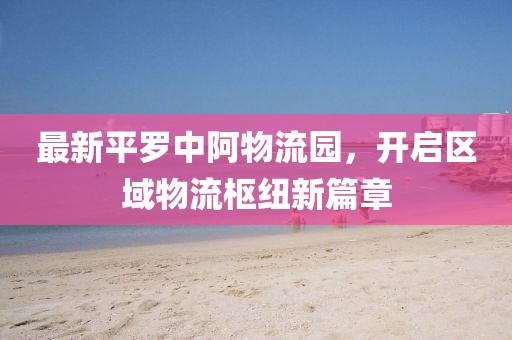 最新平罗中阿物流园，开启区域物流枢纽新篇章