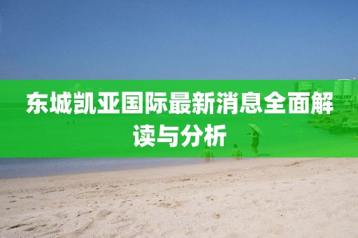 东城凯亚国际最新消息全面解读与分析