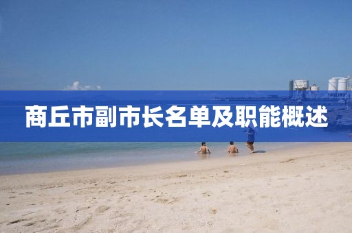 商丘市副市长名单及职能概述