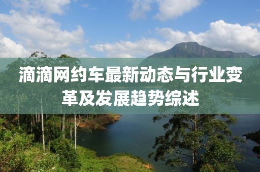 滴滴网约车最新动态与行业变革及发展趋势综述