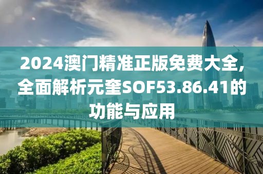 2024澳门精准正版免费大全,全面解析元奎SOF53.86.41的功能与应用