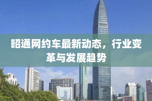 昭通网约车最新动态，行业变革与发展趋势