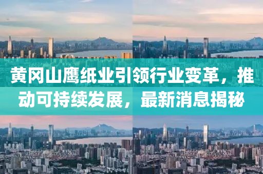 黄冈山鹰纸业引领行业变革，推动可持续发展，最新消息揭秘