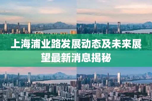 上海浦业路发展动态及未来展望最新消息揭秘