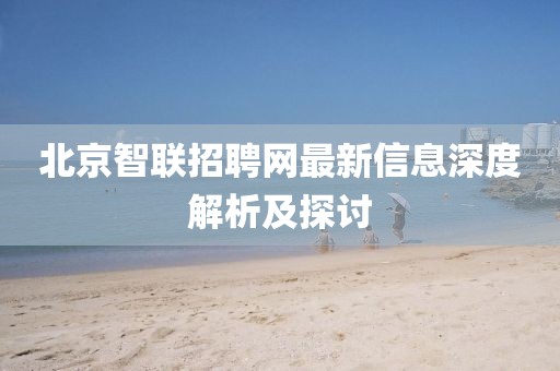 北京智联招聘网最新信息深度解析及探讨
