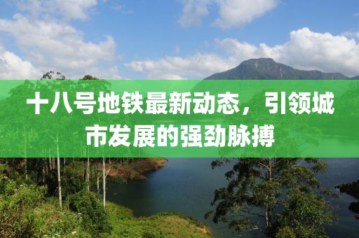 十八号地铁最新动态，引领城市发展的强劲脉搏