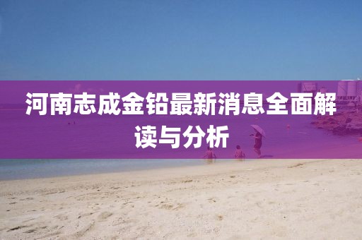 河南志成金铅最新消息全面解读与分析