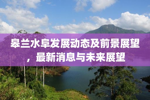 皋兰水阜发展动态及前景展望，最新消息与未来展望