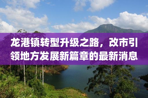 龙港镇转型升级之路，改市引领地方发展新篇章的最新消息