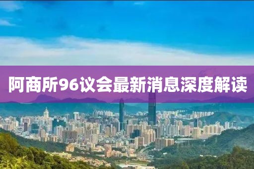 阿商所96议会最新消息深度解读