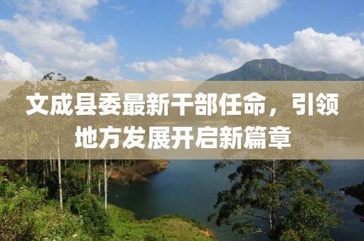 文成县委最新干部任命，引领地方发展开启新篇章