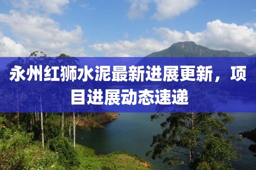 永州红狮水泥最新进展更新，项目进展动态速递