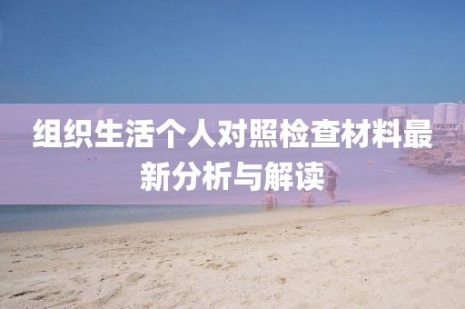 组织生活个人对照检查材料最新分析与解读