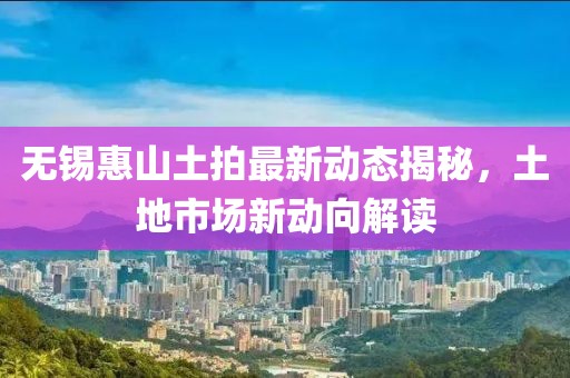 无锡惠山土拍最新动态揭秘，土地市场新动向解读