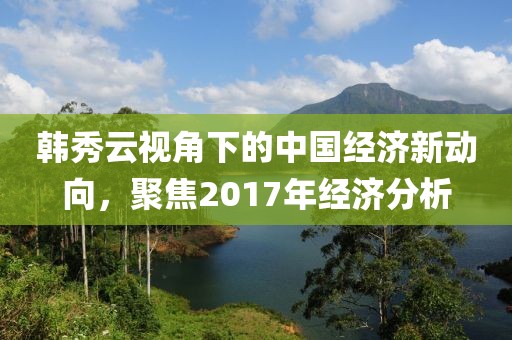 韩秀云视角下的中国经济新动向，聚焦2017年经济分析