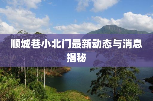 顺城巷小北门最新动态与消息揭秘