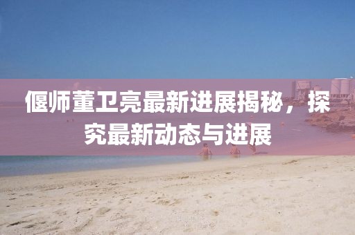 偃师董卫亮最新进展揭秘，探究最新动态与进展
