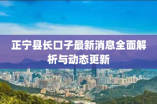 正宁县长口子最新消息全面解析与动态更新