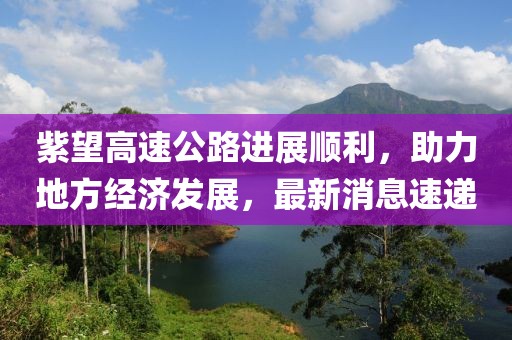 紫望高速公路进展顺利，助力地方经济发展，最新消息速递