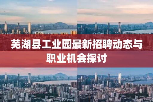 芜湖县工业园最新招聘动态与职业机会探讨