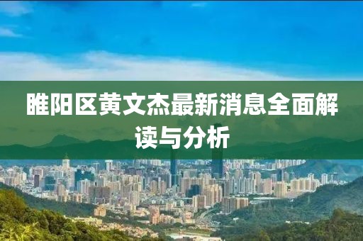 睢阳区黄文杰最新消息全面解读与分析