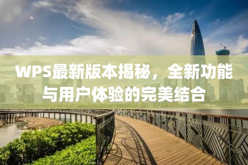 WPS最新版本揭秘，全新功能与用户体验的完美结合