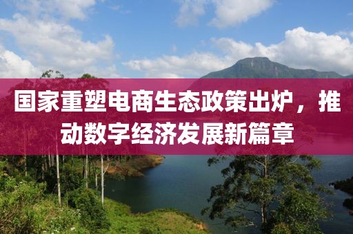 国家重塑电商生态政策出炉，推动数字经济发展新篇章