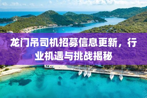 龙门吊司机招募信息更新，行业机遇与挑战揭秘