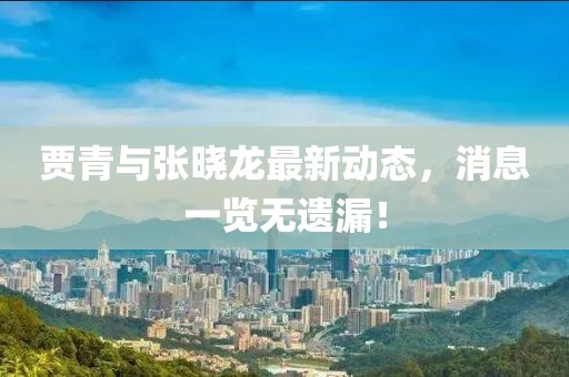 贾青与张晓龙最新动态，消息一览无遗漏！