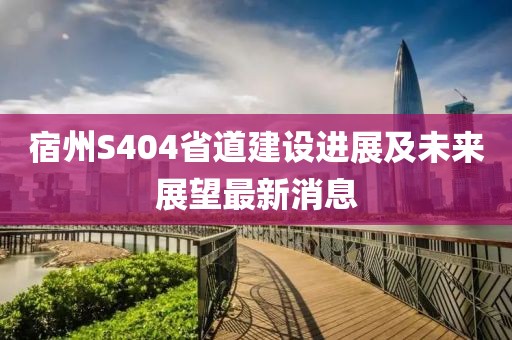 宿州S404省道建设进展及未来展望最新消息