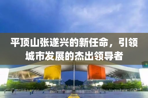平顶山张遂兴的新任命，引领城市发展的杰出领导者