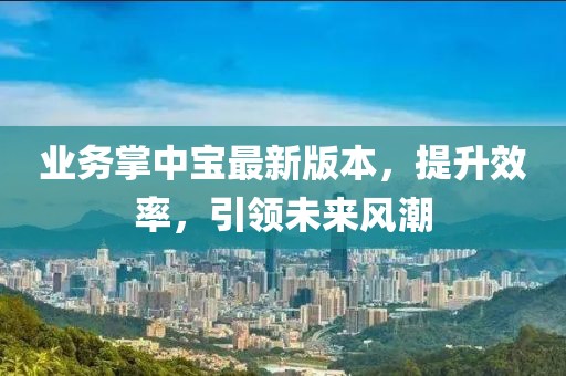 业务掌中宝最新版本，提升效率，引领未来风潮