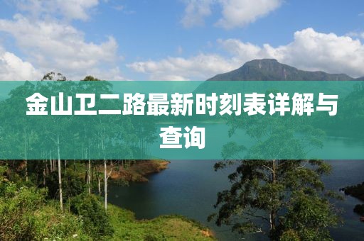 金山卫二路最新时刻表详解与查询