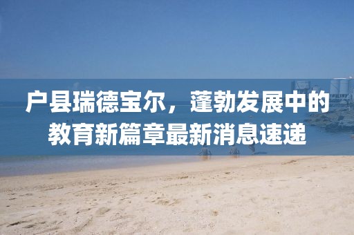 户县瑞德宝尔，蓬勃发展中的教育新篇章最新消息速递