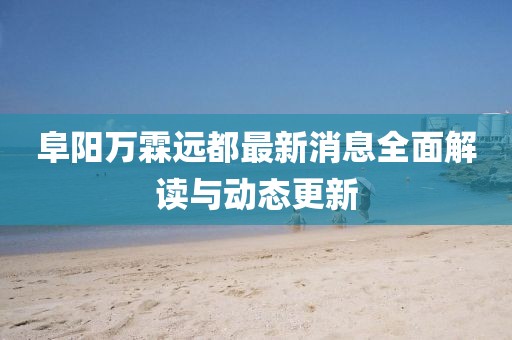 阜阳万霖远都最新消息全面解读与动态更新