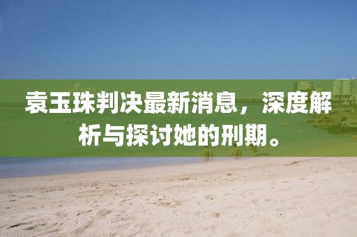 袁玉珠判决最新消息，深度解析与探讨她的刑期。