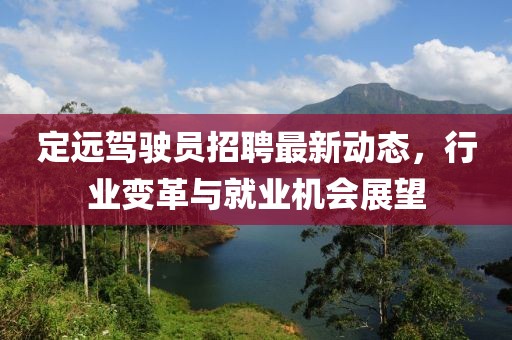 定远驾驶员招聘最新动态，行业变革与就业机会展望