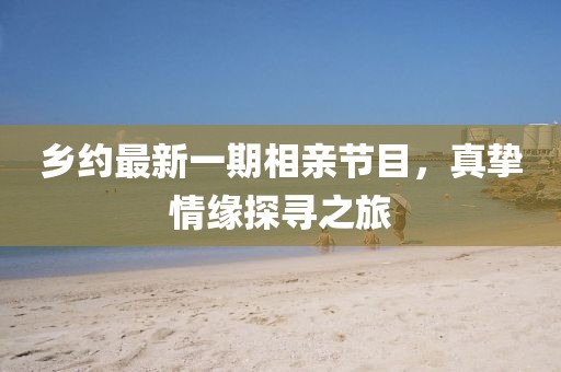 乡约最新一期相亲节目，真挚情缘探寻之旅