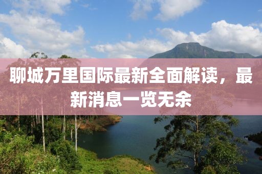 聊城万里国际最新全面解读，最新消息一览无余