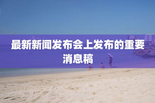 最新新闻发布会上发布的重要消息稿